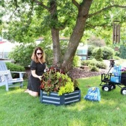 Deals ⌛ Sunnydaze Decor Sunnydaze Hexagon Raised Hot Dip Galvanized Steel Garden Bed for Plants, Vegetables, and Flowers - 40" L x 11" H - Dark Gray 👏 -Planters Sales Store unnamed file 324