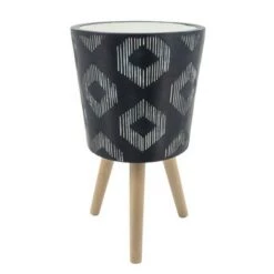 Best reviews of ✨ Sagebrook Home Set of 2 Diamond Polyresin Planters with Wood Legs Gray 👍