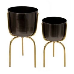 Best Pirce ✔️ Metal Planter on Tripod - Sagebrook Home Gunmetal/gold ✨