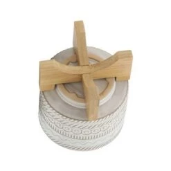 Wholesale 🌟 Geometric Planter with Wood Stand - Sagebrook Home Beige ⭐ -Planters Sales Store unnamed file 3333