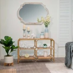 Wholesale 🌟 Geometric Planter with Wood Stand - Sagebrook Home Beige ⭐ -Planters Sales Store unnamed file 3336