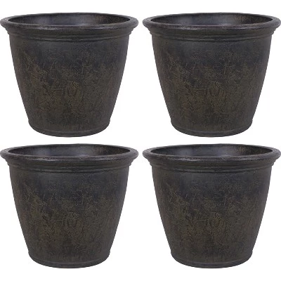 Brand new ❤️ Sunnydaze Decor Sunnydaze Anjelica Polyresin Outdoor/Indoor Unbreakable Double-Walled UV-Resistant Flower Pot Planter - 24" Diameter - 4-Pack - Sable 🥰 6 Brand new ❤️ Sunnydaze Decor Sunnydaze Anjelica Polyresin Outdoor/Indoor Unbreakable Double-Walled UV-Resistant Flower Pot Planter - 24" Diameter - 4-Pack - Sable 🥰 - Image 4