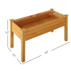 Cheap 😉 Outsunny 4' x 2' Wooden Raised Garden Bed Planter Box with Durable Build Compact Design & 3 Water Drain Holes ❤️ -Planters Sales Store unnamed file 335