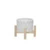 Best reviews of 🧨 Ceramic Diamond Planter with Wood Stand White - Sagebrook Home ❤️ -Planters Sales Store unnamed file 3350