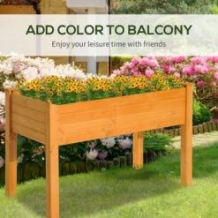 Cheap 😉 Outsunny 4' x 2' Wooden Raised Garden Bed Planter Box with Durable Build Compact Design & 3 Water Drain Holes ❤️ -Planters Sales Store unnamed file 336