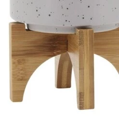 Budget 🧨 Planter with Wood Stand Matte - Sagebrook Home Gray 🔥 -Planters Sales Store unnamed file 3360