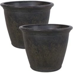 Coupon ❤️ Sunnydaze Decor Sunnydaze Anjelica Polyresin Indoor/Outdoor Unbreakable Double-Walled UV-Resistant Flower Pot Planter - 24" Diameter - 2-Pack - Sable 💯 -Planters Sales Store unnamed file 3371
