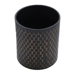 Outlet 🎁 Sagebrook Home Set of 2 Honeycomb Planters on Metal Stand Black/Gold ⭐ -Planters Sales Store unnamed file 3378