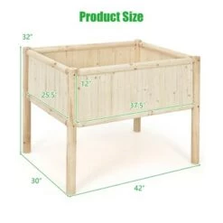 Buy ๐คฉ Costway Raised Garden Bed 42''x30''x32'' Elevated Wood Planter Box Stand Patio Yard ๐