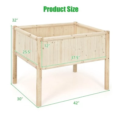 Buy ๐คฉ Costway Raised Garden Bed 42''x30''x32'' Elevated Wood Planter Box Stand Patio Yard ๐ 3 Buy ๐คฉ Costway Raised Garden Bed 42''x30''x32'' Elevated Wood Planter Box Stand Patio Yard ๐
