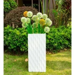 Coupon 🛒 Kante Lightweight Concrete Retro Tall Rectangular Outdoor Planter White - Rosemead Home & Garden, Inc. 🧨 -Planters Sales Store unnamed file 3410