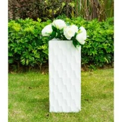 Coupon 🛒 Kante Lightweight Concrete Retro Tall Rectangular Outdoor Planter White - Rosemead Home & Garden, Inc. 🧨 -Planters Sales Store unnamed file 3411