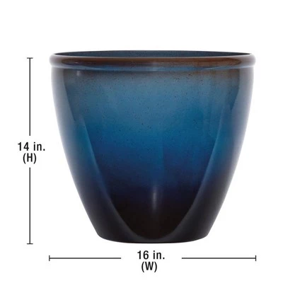 Best deal ⌛ Suncast Seneca 16 Inch Decorative Resin Flower Planter Pot, Blue/Brown (2 Pack) ✨ 4 Best deal ⌛ Suncast Seneca 16 Inch Decorative Resin Flower Planter Pot, Blue/Brown (2 Pack) ✨ - Image 2