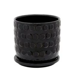 Best Pirce 🧨 Bubble Planter with Saucer Black - Sagebrook Home 🔥 -Planters Sales Store unnamed file 3425