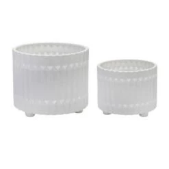 Wholesale 🤩 Set of 2 Ceramic Fluted Planter with Feet White - Sagebrook Home 😍 -Planters Sales Store unnamed file 3450