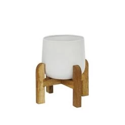 Cheapest 👏 Sagebrook Home Set of 3 Metal Planters with Wood Stand Black 🔔 -Planters Sales Store unnamed file 3458