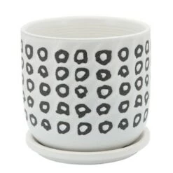 Best deal 🎉 Aztec Planter with Saucer Black - Sagebrook Home ⭐ -Planters Sales Store unnamed file 3465