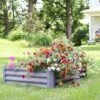 Budget 🎉 Sunnydaze Decor Sunnydaze Raised Powder-Coated Steel Rectangle Garden Bed Kit for Plants, Flowers, Herbs and Vegetables - 47" Wide x 11" Deep - Gray 👍