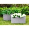 Deals ❤️ Rosemead Home & Garden, Inc. 31" Set of 2 Kante Lightweight Concrete Modern Long Low Granite Outdoor Rectangular Planter - Rosemead Home & Garden, Inc Charcoal Gray 😉