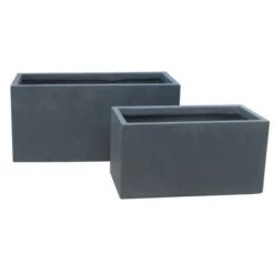 Deals ❤️ Rosemead Home & Garden, Inc. 31" Set of 2 Kante Lightweight Concrete Modern Long Low Granite Outdoor Rectangular Planter - Rosemead Home & Garden, Inc Charcoal Gray 😉 -Planters Sales Store unnamed file 3505
