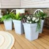 Wholesale 🛒 Sunnydaze Decor Sunnydaze Modern Decorative Indoor/Outdoor Galvanized Steel Planters for Planting Flowers, Plants, and Herbs - 13.75" Square - Mist - 4-Pack 😉