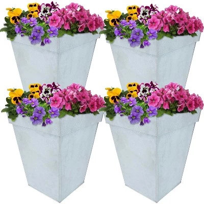 Wholesale ๐ Sunnydaze Decor Sunnydaze Modern Decorative Indoor/Outdoor Galvanized Steel Planters for Planting Flowers, Plants, and Herbs - 13.75" Square - Mist - 4-Pack ๐ 6 Wholesale ๐ Sunnydaze Decor Sunnydaze Modern Decorative Indoor/Outdoor Galvanized Steel Planters for Planting Flowers, Plants, and Herbs - 13.75" Square - Mist - 4-Pack ๐ - Image 4