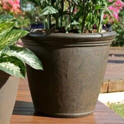 Coupon 🎉 Sunnydaze Decor Sunnydaze Indoor/Outdoor Patio, Garden, or Porch Weather-Resistant Double-Walled Anjelica Flower Pot Planter - 24" - Rust Finish - 4pk 🥰 -Planters Sales Store unnamed file 3548