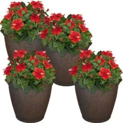 Coupon 🎉 Sunnydaze Decor Sunnydaze Indoor/Outdoor Patio, Garden, or Porch Weather-Resistant Double-Walled Anjelica Flower Pot Planter - 24" - Rust Finish - 4pk 🥰 -Planters Sales Store unnamed file 3549