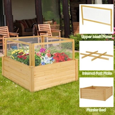 Outlet 💯 Costway Raised Garden Bed Wooden Garden Box with 9 Grids & Critter Guard Fence ❤️ 5 Outlet 💯 Costway Raised Garden Bed Wooden Garden Box with 9 Grids & Critter Guard Fence ❤️ - Image 3