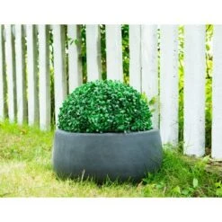 Best deal 👏 Rosemead Home & Garden, Inc. 10" Kante Lightweight Outdoor Concrete Bowl Planter Charcoal Black - Rosemead Home & Garden, Inc. 🛒 -Planters Sales Store unnamed file 3565