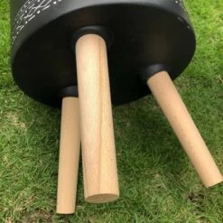 Coupon ⭐ 19.5" Classic Cylindrical Lightweight Concrete Outdoor Planter with 3 Wooden Legs - Rosemead Home & Garden, Inc. Gray 🥰 -Planters Sales Store unnamed file 3572