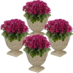 Coupon 💯 Sunnydaze Decor Sunnydaze Indoor/Outdoor Patio, Garden, or Porch Weather-Resistant Double-Walled Darcy Flower Pot Planter - 16" - Beige - 4pk ⌛ -Planters Sales Store unnamed file 3593