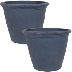 Top 10 🧨 Sunnydaze Decor Sunnydaze Anjelica Polyresin Indoor/Outdoor Unbreakable Double-Walled UV-Resistant Flower Pot Planter - 24" Diameter - 2-Pack - Slate 🥰 -Planters Sales Store unnamed file 3607