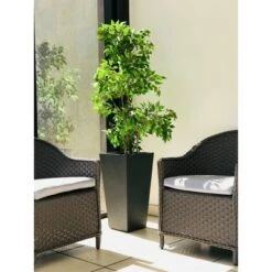 Best deal 👏 Rosemead Home & Garden, Inc. 24.4" Kante Lightweight Modern Tapered Concrete Rectangular Planter Charcoal Black - Rosemead Home & Garden, Inc. 🎉 -Planters Sales Store unnamed file 3620