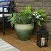 Promo ✔️ Sunnydaze Decor Sunnydaze Resort Outdoor/Indoor High-Fired Glazed UV- and Frost-Resistant Ceramic Flower Pot Planter with Drainage Holes - 13" Diameter - Seafoam 😀 -Planters Sales Store unnamed file 3627