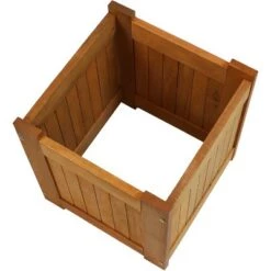 Best deal 💯 Sunnydaze Decor Sunnydaze Outside Meranti Wood Outdoor Planter Box with Teak Oil Finish for Garden, Porch and Patio - 16" Square - 2-Pack 🤩 -Planters Sales Store unnamed file 3653