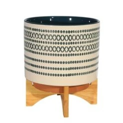 Deals 👍 Ceramic Planter on Stand with Dots - Sagebrook Home Orange 😉 -Planters Sales Store unnamed file 3664