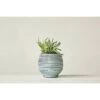 Discount 🥰 Round Striped Terracotta Planter - Aqua - 3R Studios ⌛