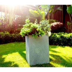 Best Sale 🔔 Kante Lightweight Tall Outdoor Square Concrete Planter Slate Gray - Rosemead Home & Garden, Inc. 🌟 -Planters Sales Store unnamed file 3682