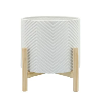 Cheapest ๐ฏ Ceramic Chevron Planter with Wood Stand White - Sagebrook Home โ๏ธ 7 Cheapest ๐ฏ Ceramic Chevron Planter with Wood Stand White - Sagebrook Home โ๏ธ - Image 5