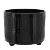 Hot Sale 👍 Sagebrook Home Set of 2 Lines Ceramic Footed Planters Black ✔️ -Planters Sales Store unnamed file 3727