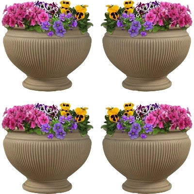Coupon ๐ฅฐ Sunnydaze Decor Sunnydaze Elizabeth Ribbed Polyresin Outdoor/Indoor Unbreakable Double-Walled Urn Flower Pot Planter - 16" Diameter - 4-Pack - Beige ๐ 5 Coupon ๐ฅฐ Sunnydaze Decor Sunnydaze Elizabeth Ribbed Polyresin Outdoor/Indoor Unbreakable Double-Walled Urn Flower Pot Planter - 16" Diameter - 4-Pack - Beige ๐ - Image 3
