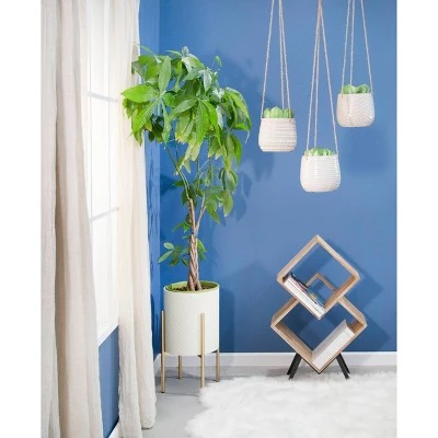 Cheapest 😀 6" Ceramic Dimpled Hanging Planter - Sagebrook Home Beige 😉 3 Cheapest 😀 6" Ceramic Dimpled Hanging Planter - Sagebrook Home Beige 😉