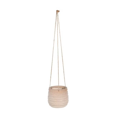 Cheapest 😀 6" Ceramic Dimpled Hanging Planter - Sagebrook Home Beige 😉 4 Cheapest 😀 6" Ceramic Dimpled Hanging Planter - Sagebrook Home Beige 😉 - Image 2