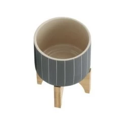 Cheap ✨ Sagebrook Home Stripes Ceramic Planter with Stand 🧨 -Planters Sales Store unnamed file 3771
