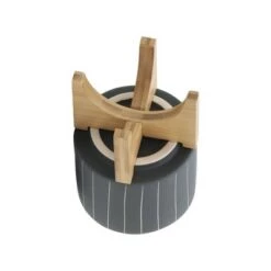 Cheap ✨ Sagebrook Home Stripes Ceramic Planter with Stand 🧨 -Planters Sales Store unnamed file 3772
