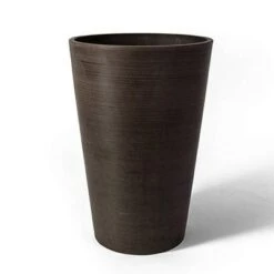 New 🎉 Algreen 16130 Valencia 12 x 18 Inch Round Taper Recycled Planter Pot, Chocolate 🤩