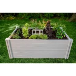 Best deal 🤩 22" Vinyl Keyhole Rectangular Garden Bed White - Vita 😍