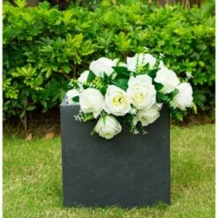 Promo 🤩 Kante Lightweight Modern Outdoor Concrete Square Planter Charcoal Black - Rosemead Home & Garden, Inc. 😍 -Planters Sales Store unnamed file 3857