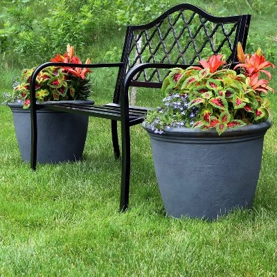 Promo โ๏ธ Sunnydaze Decor Sunnydaze Indoor/Outdoor Patio, Garden, or Porch Weather-Resistant Double-Walled Anjelica Flower Pot Planter - 20" - Slate Finish - 2pk ๐ 3 Promo โ๏ธ Sunnydaze Decor Sunnydaze Indoor/Outdoor Patio, Garden, or Porch Weather-Resistant Double-Walled Anjelica Flower Pot Planter - 20" - Slate Finish - 2pk ๐